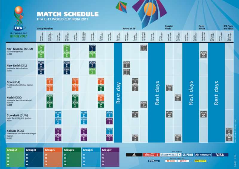 IFA U17 World Cup 2017 Match Schedule heading