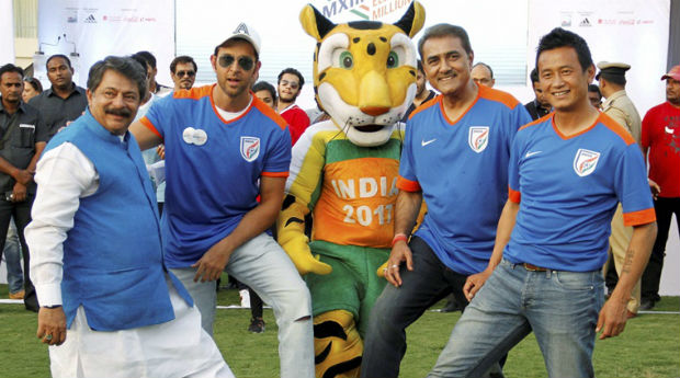 AIFF President with other superstars of India